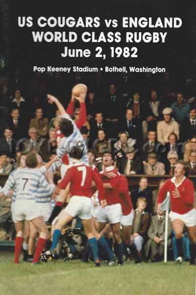 1982 US Cougars v England  Rugby Programme